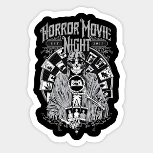 Horror Movie Night - Tarotvision (grey) Sticker